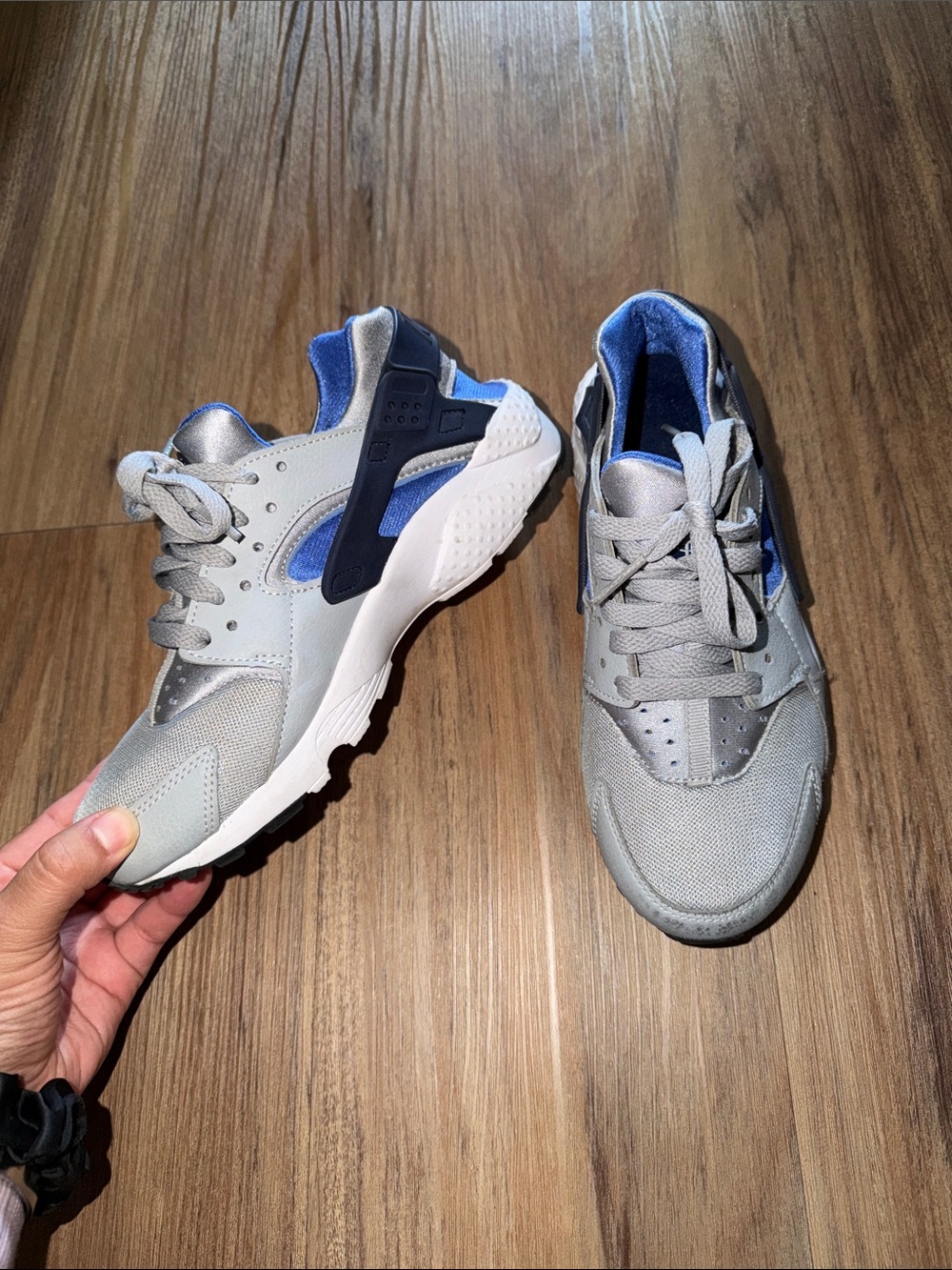 Nike Kids Grey and Blue Lightweight Sneakers